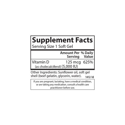 Carlson vitamina d3 caja y frasco de 360 cápsulas blandas