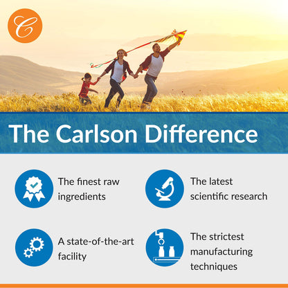 Carlson vitamina d3 envase y cápsulas blandas en mano