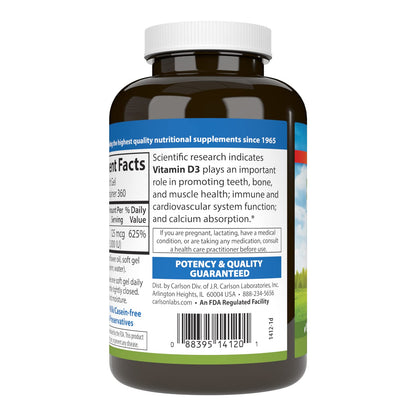 Carlson vitamina d3 para huesos fuertes y sistema inmunológico