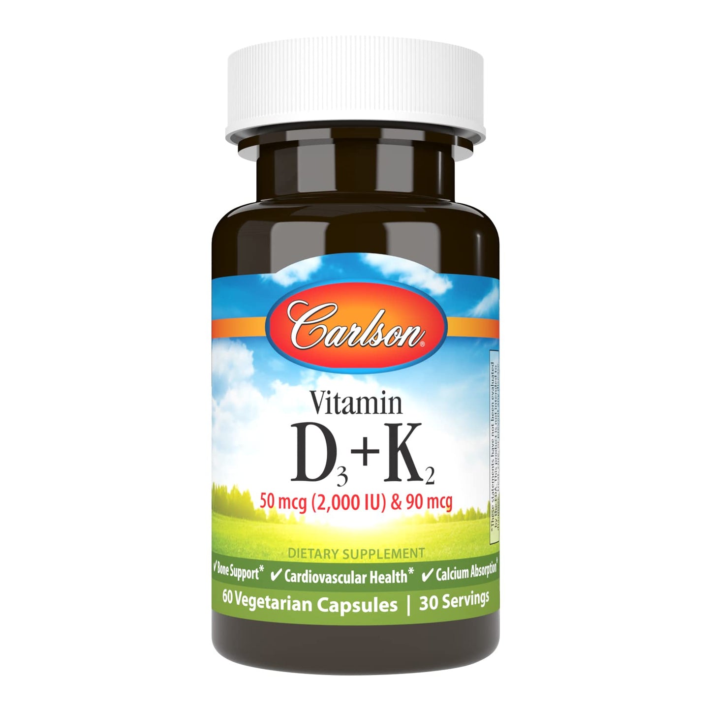 Carlson vitamina d3 y k2 60 cápsulas frasco