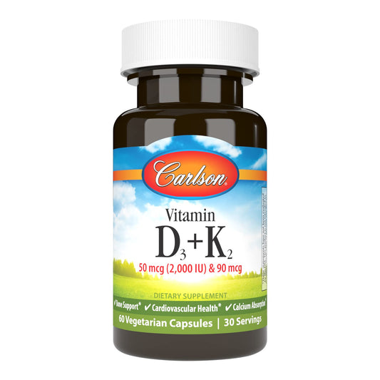 Carlson vitamina d3 y k2 60 cápsulas frasco