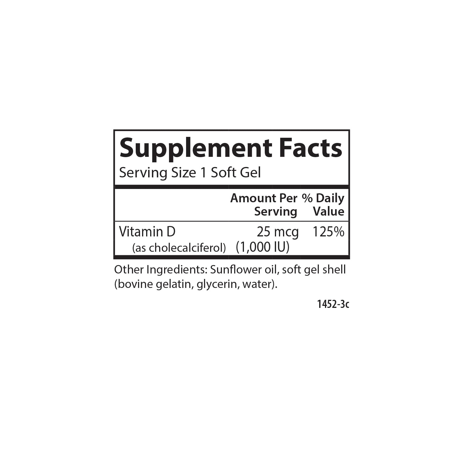 Vitamin d3 softgels carlson para metabolismo calcio