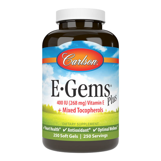 Carlson vitamina e 400 ui e-gems plus botella 250 softgels