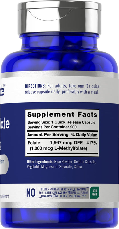 Carlyle cápsulas metilfolato 1000 mcg gran tamaño