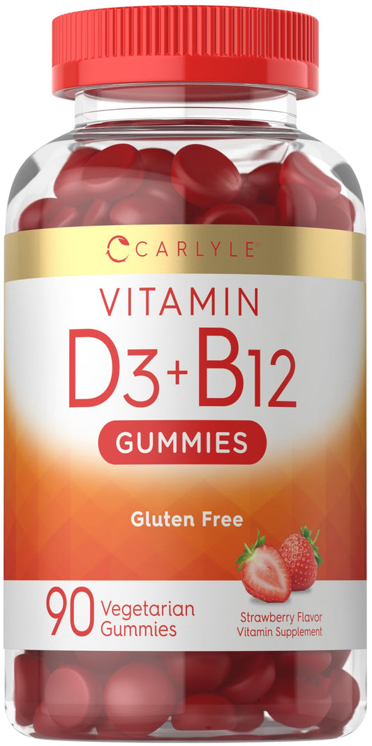 Carlyle gomitas vitamina d3 b12 sabor fresa 90 unidades