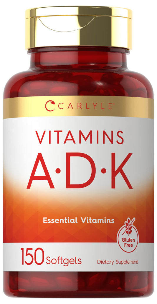 Botella de Carlyle Vitamina ADK con 150 cápsulas blandas