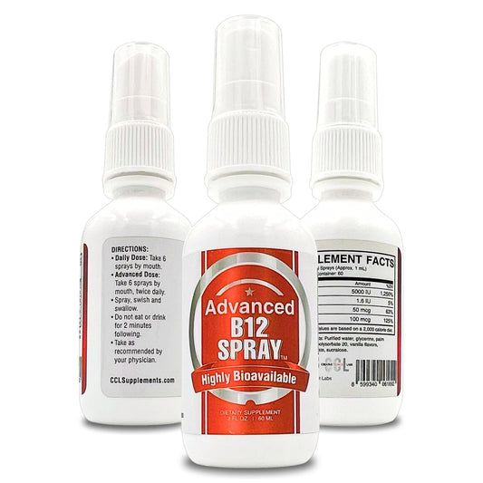 Spray vitamina B12 CCL Supplements botella 2 onzas