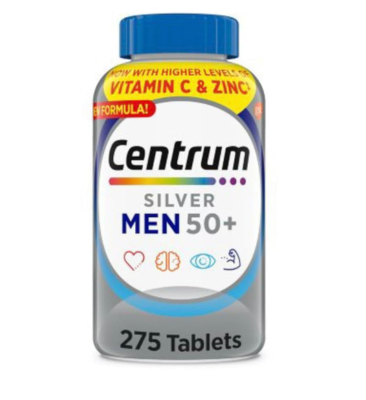 botella centrum silver men 50+ multivitaminas 250 tabletas