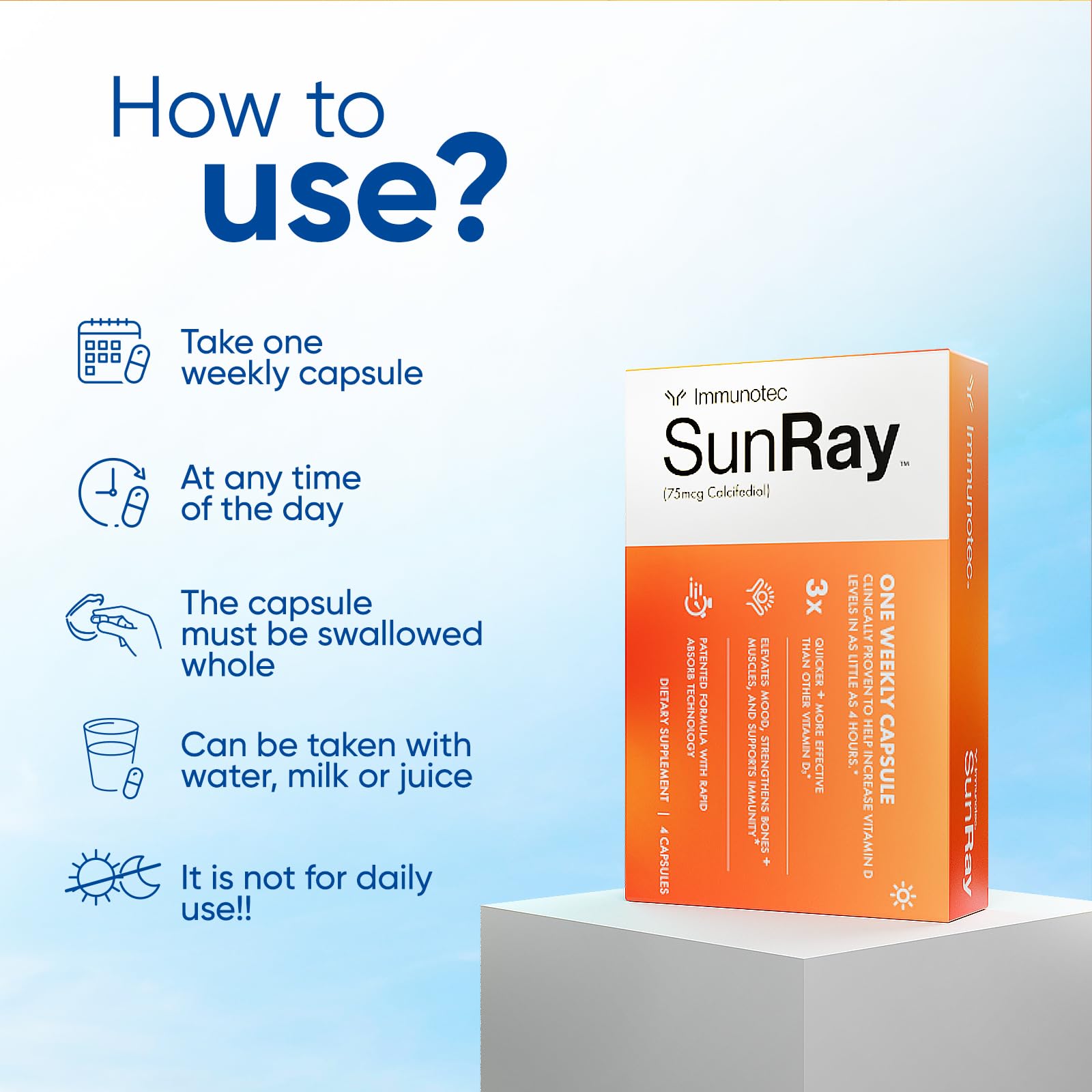 Cerca de cápsulas Immunotec Sunray Calcifediol