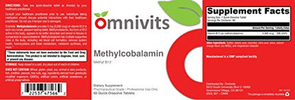 Vista cercana metilcobalamina omnivits vitamina b12 5000 mcg