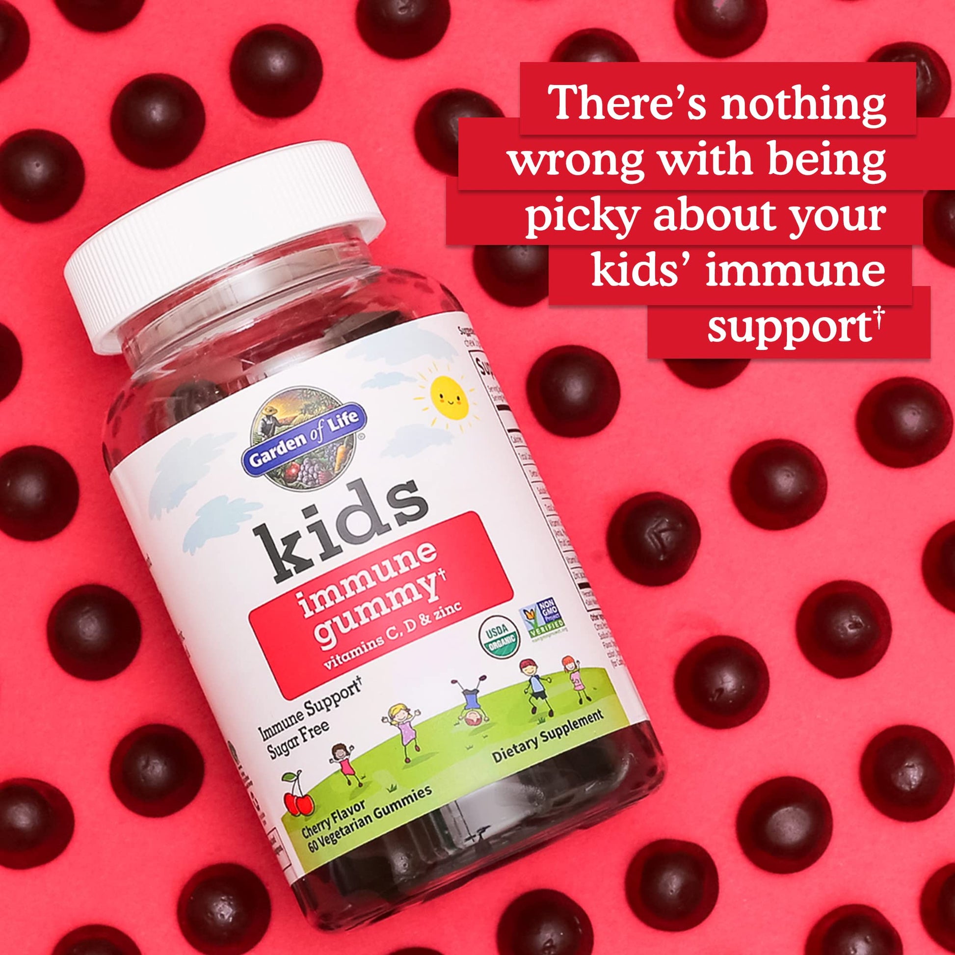 Cerezas naturales para vitaminas gomitas infantiles Garden of Life