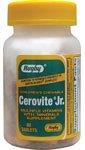 Botella de Cerovite Jr. masticable para niños con 60 tabletas