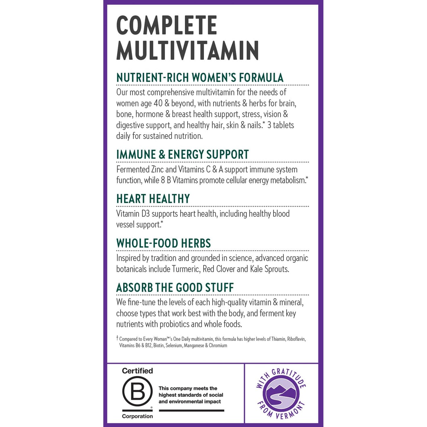 certificación de calidad multivitamínico mujeres