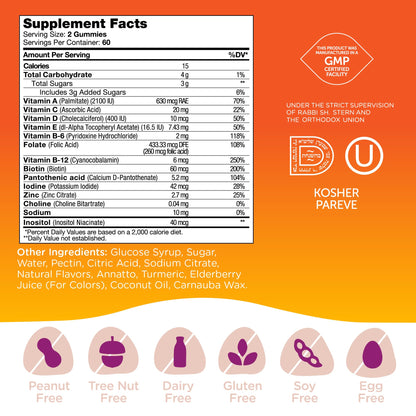 Certificación Kosher gominolas multivitamínicas niños Chapter One