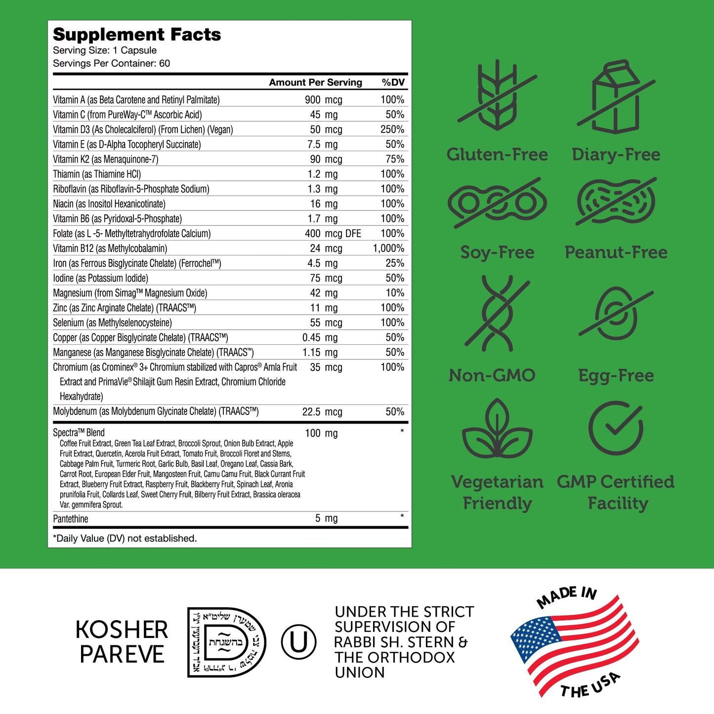 Certificación multivitaminas Zahler veganas