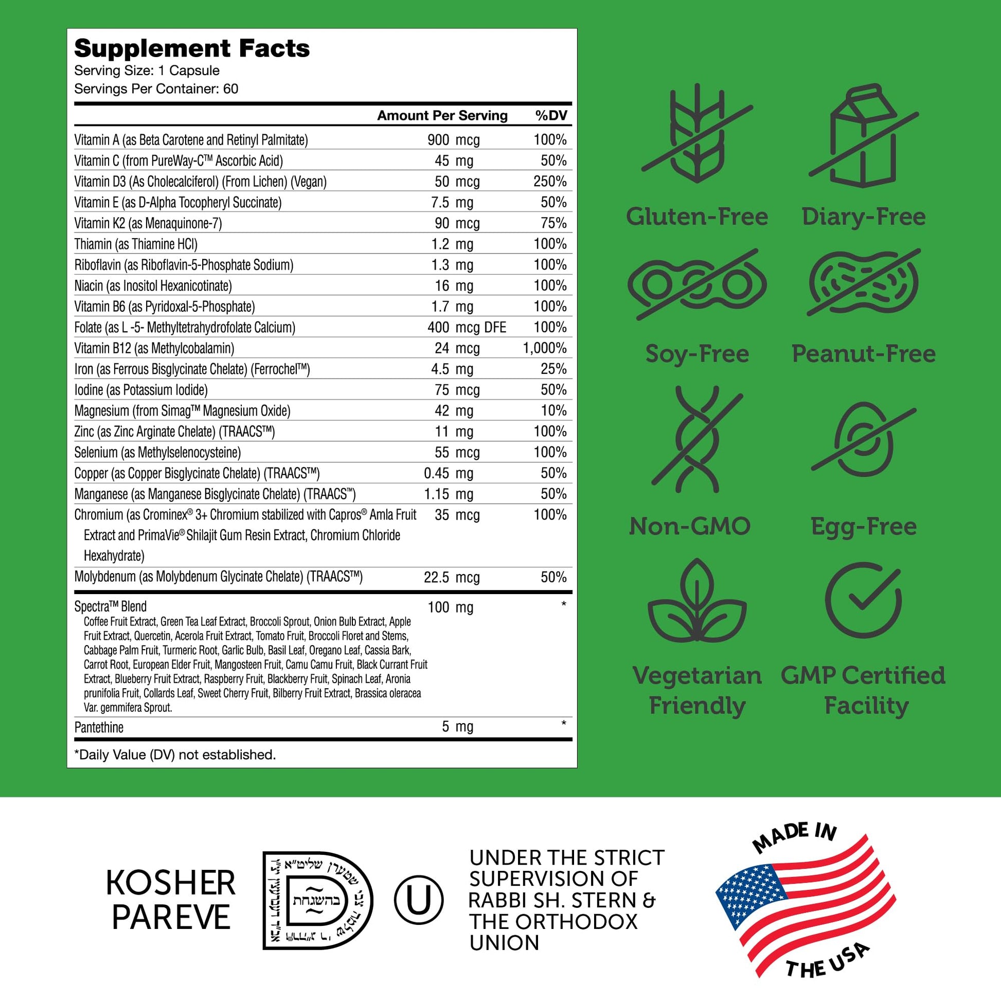 Certificación multivitaminas Zahler veganas
