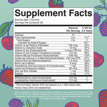Etiquetas de certificación orgánica y sin OMG para gummies
