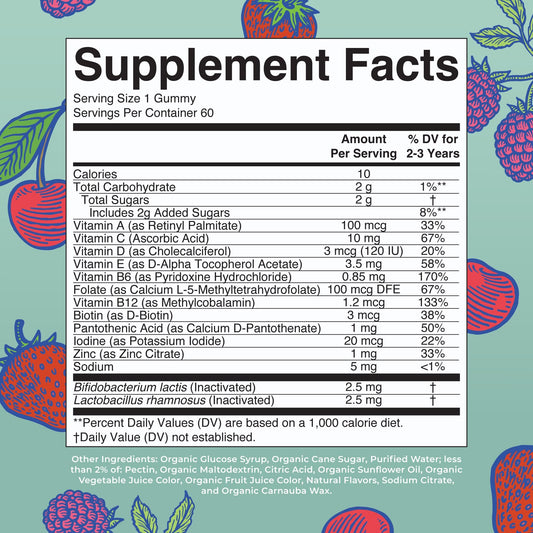 Etiquetas de certificación orgánica y sin OMG para gummies