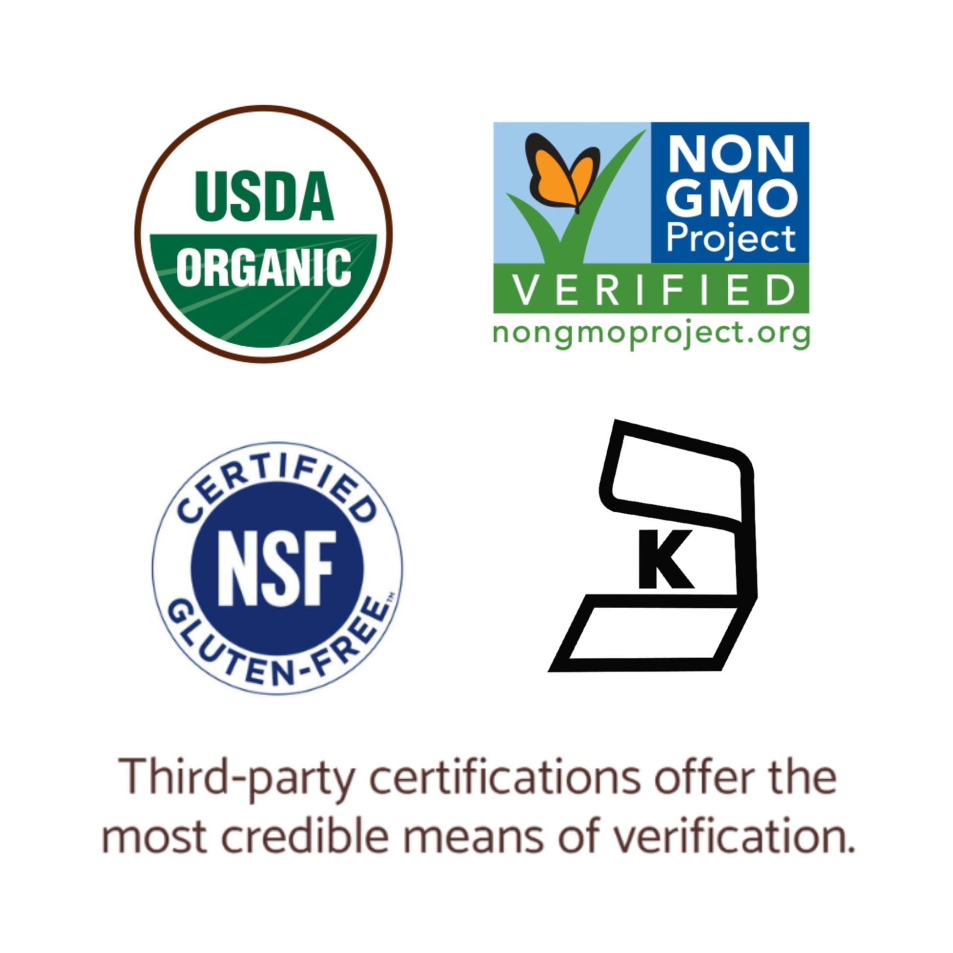 Certificaciones orgánicas de multivitaminas.