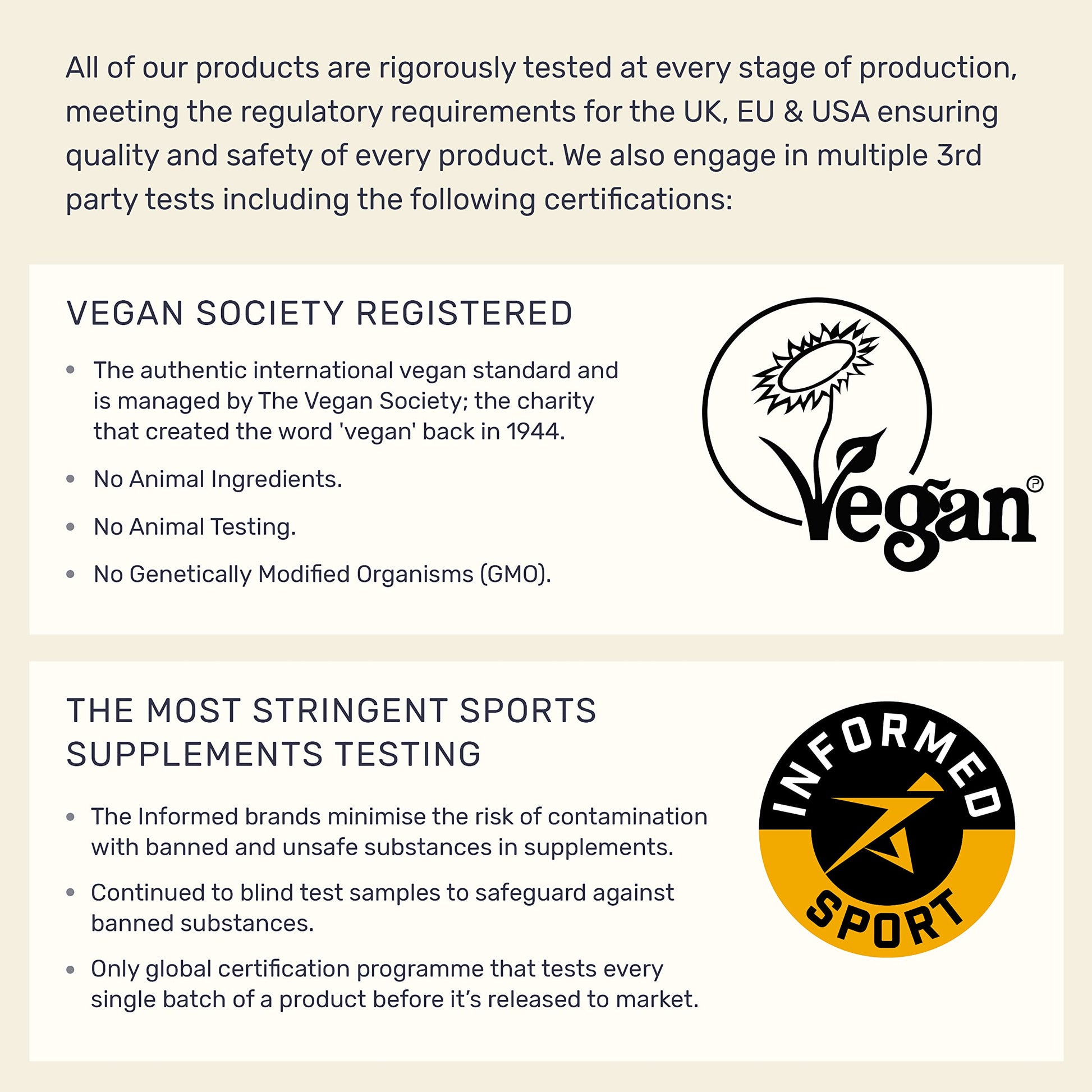 Certificaciones del producto multivitamínico Inessa.