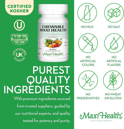 Certificado Kosher de Maxi Health, calidad y pureza garantizada.
