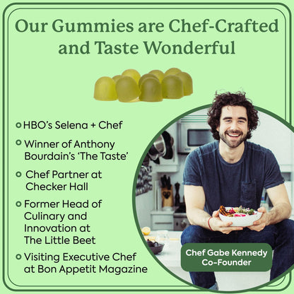 Imagen del chef detrás de las gomitas WonderGreens.