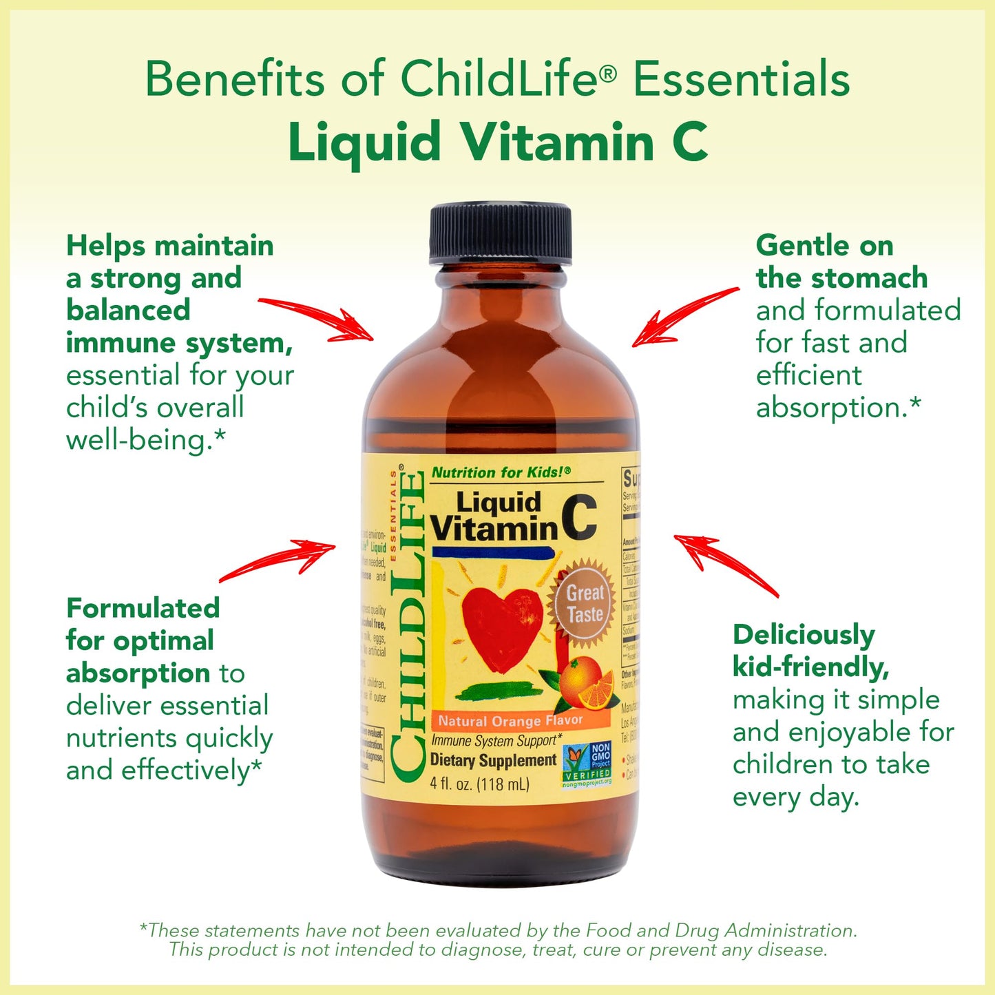 ChildLife Essentials vitamina C líquida pure para soporte inmune