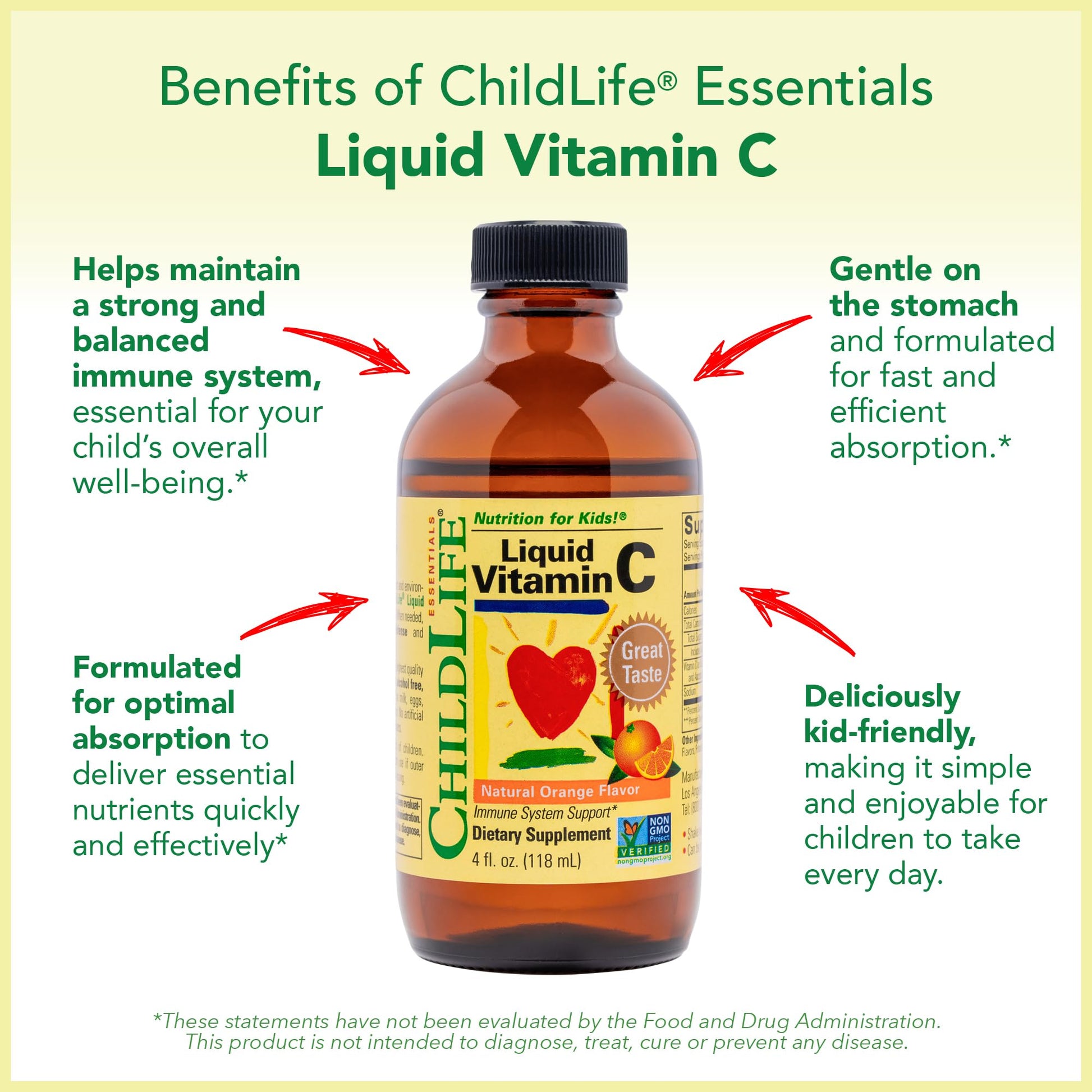 ChildLife Essentials vitamina C líquida pure para soporte inmune