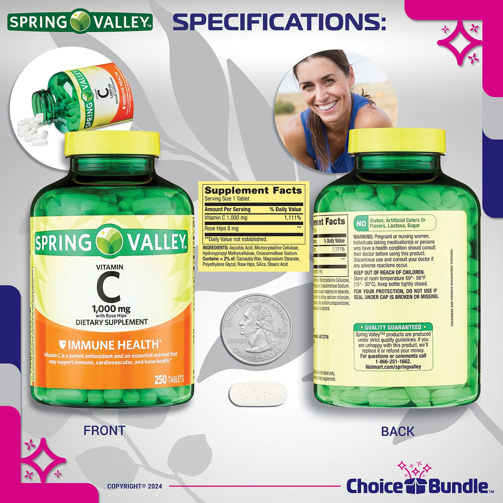 Contenedor portátil para pastillas tipo llavero Choice Bundle