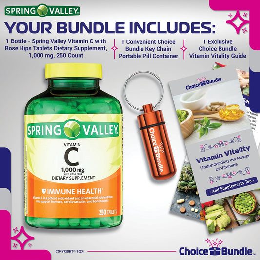 Cajas del paquete Choice Bundle vitamina C con guía de vitaminas