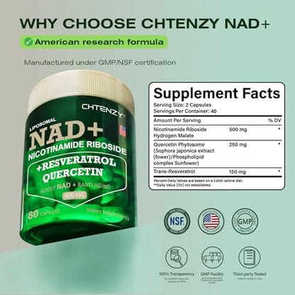 Cápsulas contenidas en la botella de NAD+ CHTENZY 900mg
