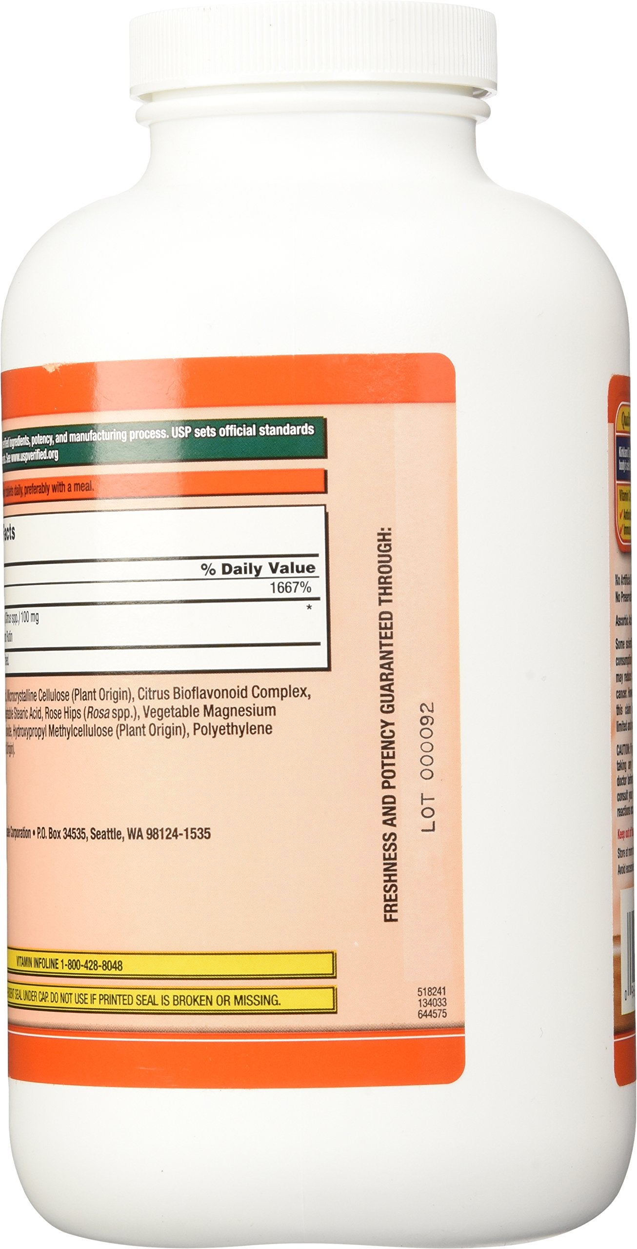 Cierre de botella Kirkland con vitamina C y rosa mosqueta