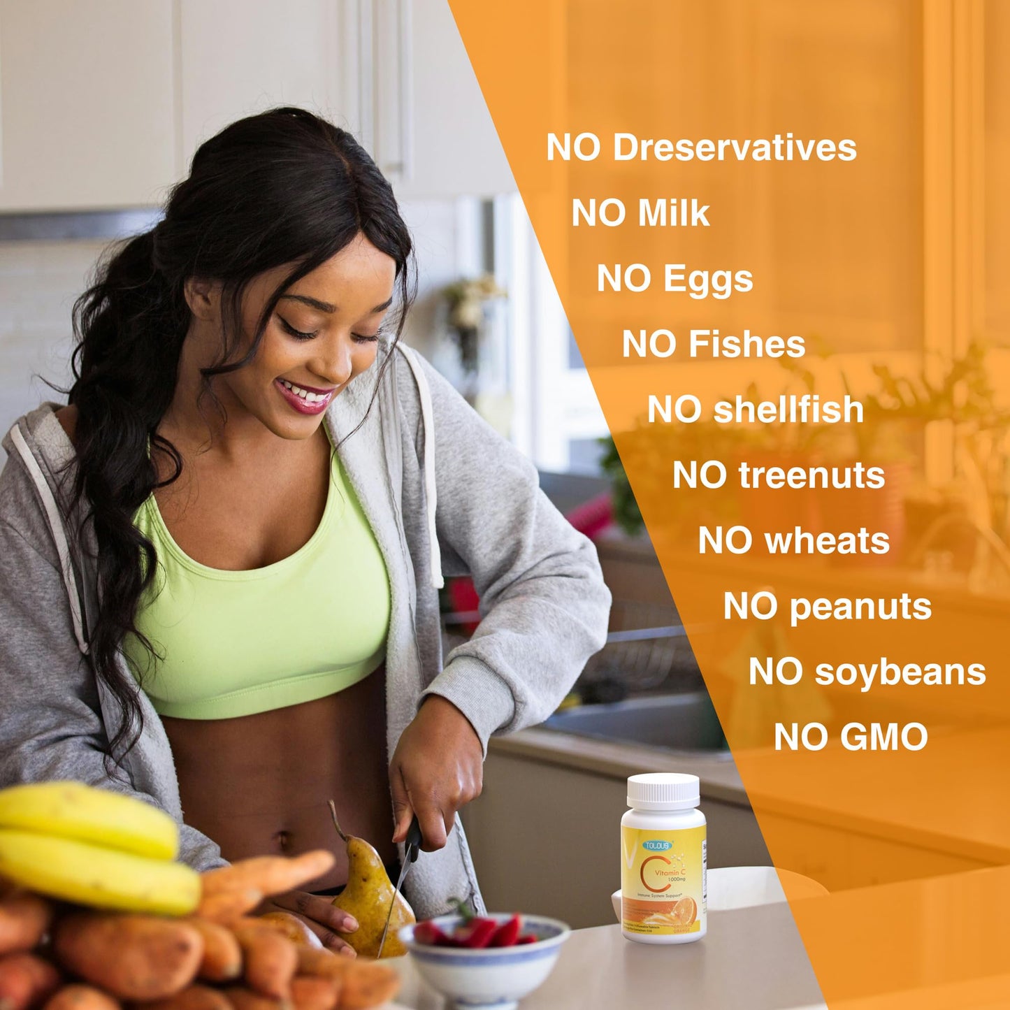 Cierre del paquete de vitamina C masticable TOLOUS