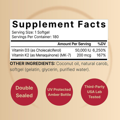 Cierre tapa botella NatureBell vitamina D3 y K2 suplemento