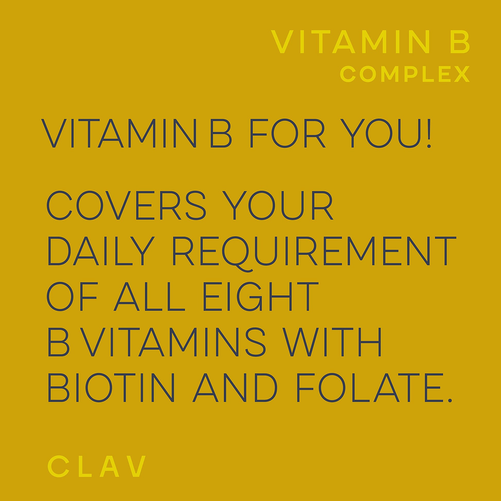 CLAV vitaminas B cápsulas vista cercana