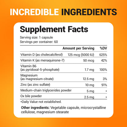 Close-up cápsulas Dr. Berg vitamina D3 K2 para dosis diaria
