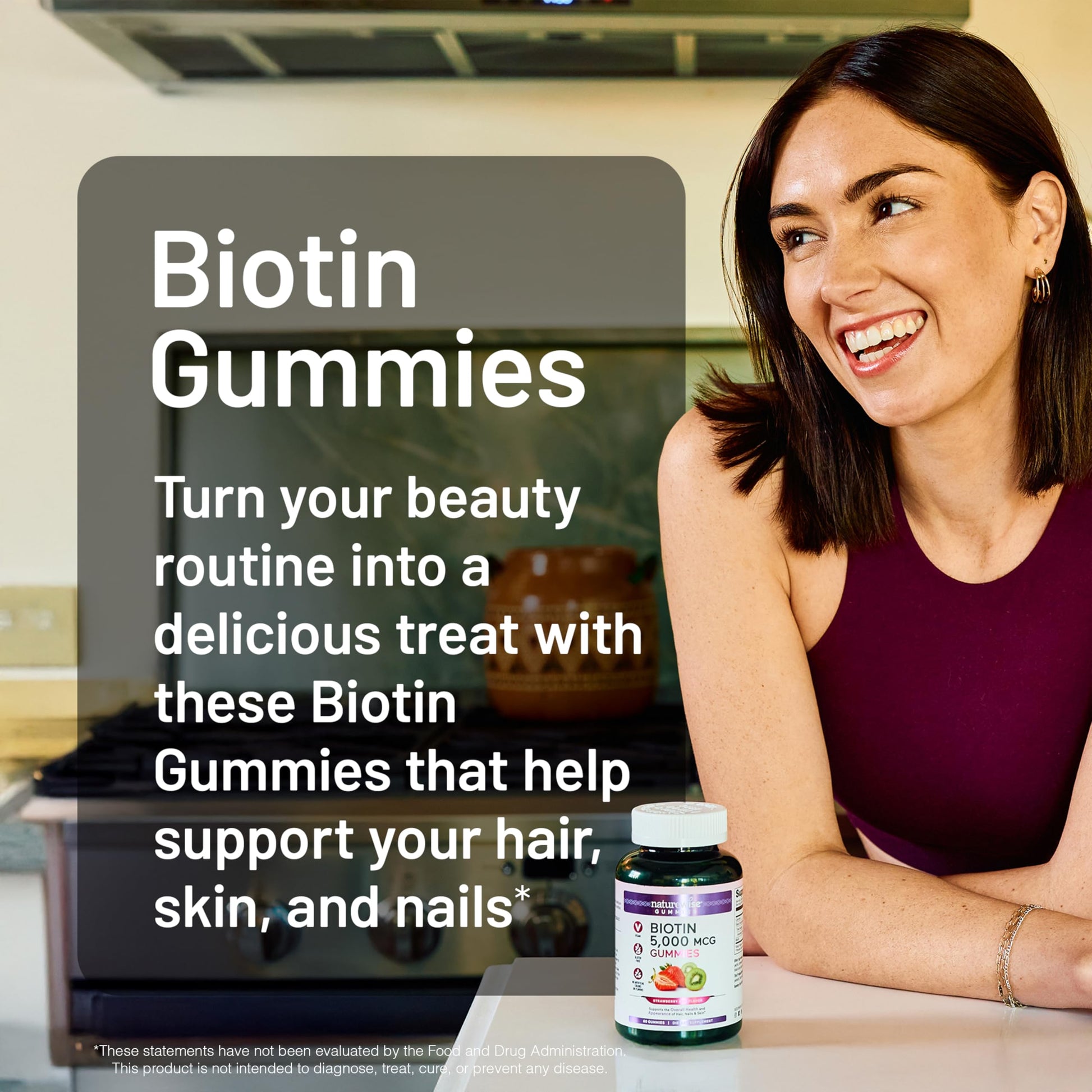 Close up gomitas biotina naturewise 90 piezas