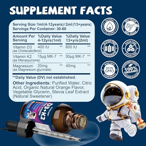 Cierre de seguridad CNCHEF gotas vitamina D3 K2 niños 2 oz