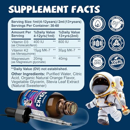 Cierre de seguridad CNCHEF gotas vitamina D3 K2 niños 2 oz