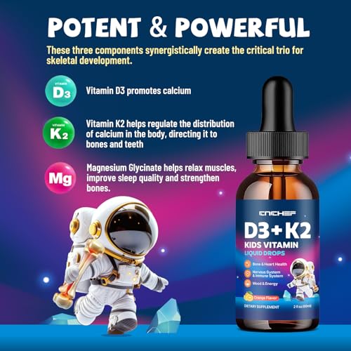 Detalle de ingredientes CNCHEF gotas vitamina D3 K2 para niños