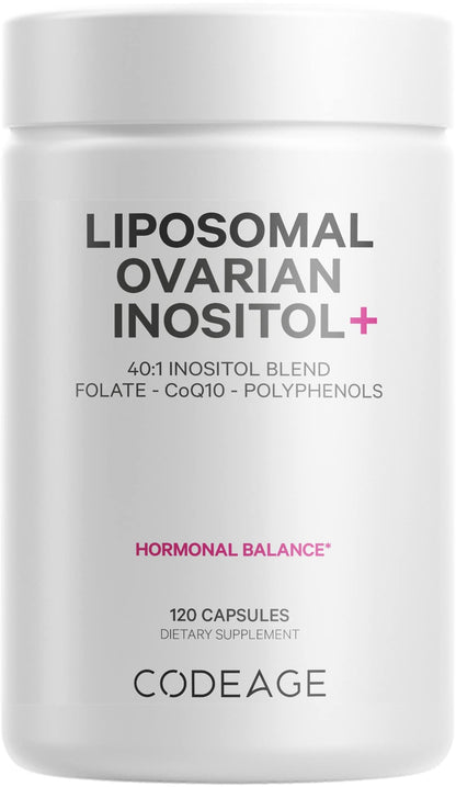 Codeage Liposomal Ovarian Inositol+ suplemento salud ovárica 120 cápsulas