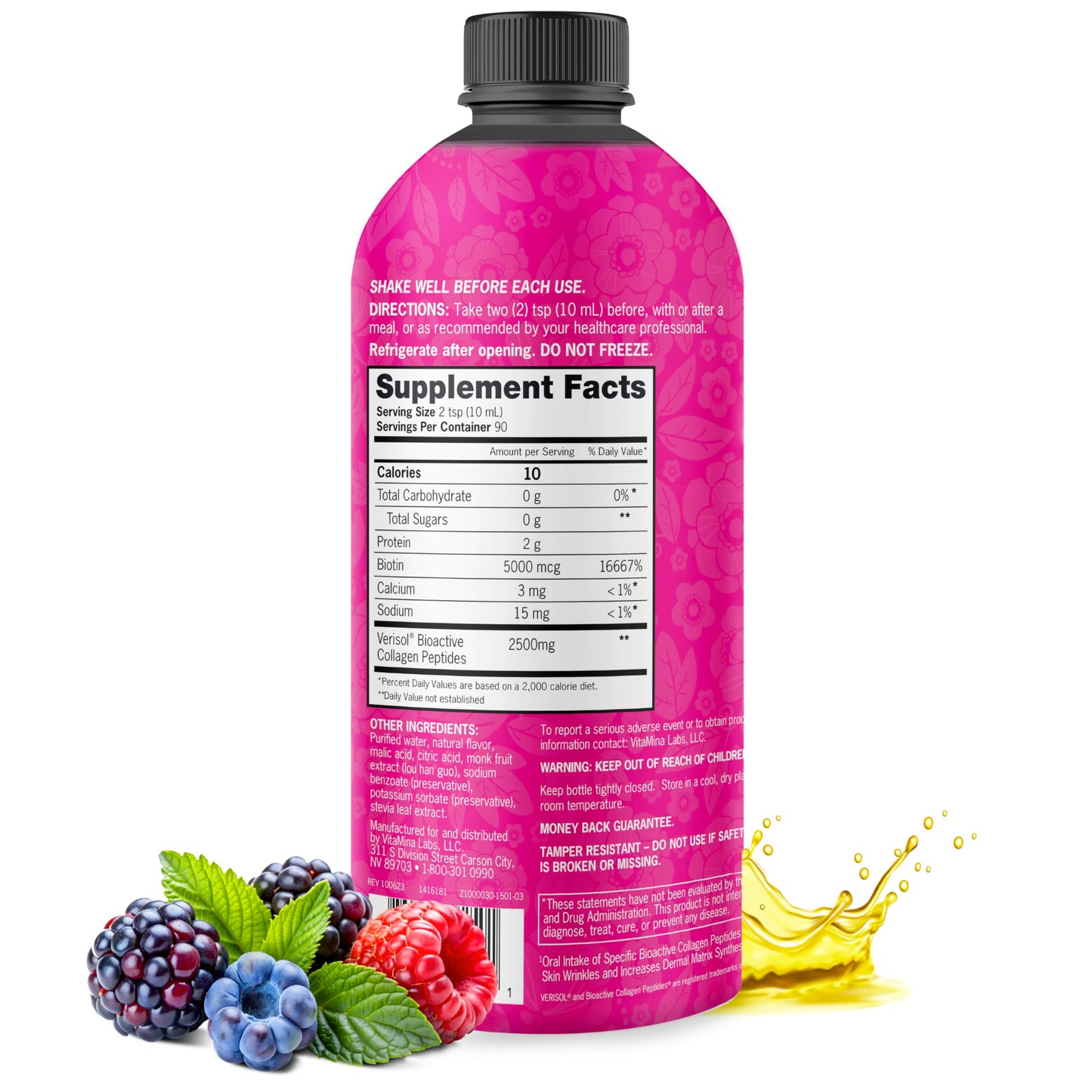 Colágeno líquido Zena Fit Nutrition en envase 30 fl oz