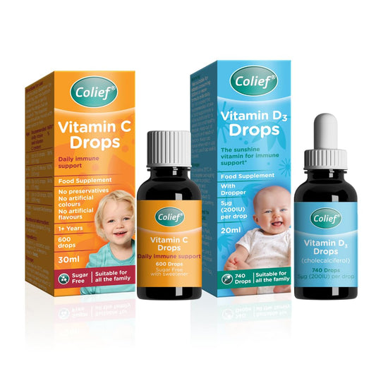 Colief gotas vitamina D3 y C suplemento soporte inmune bebés