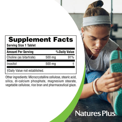 Colina e inositol Natures Plus envase completo