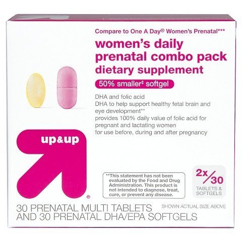 Combo diario prenatal para mujeres up&up paquete 60 tabletas