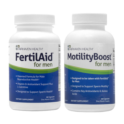Combo FertilAid y MotilityBoost para fertilidad masculina