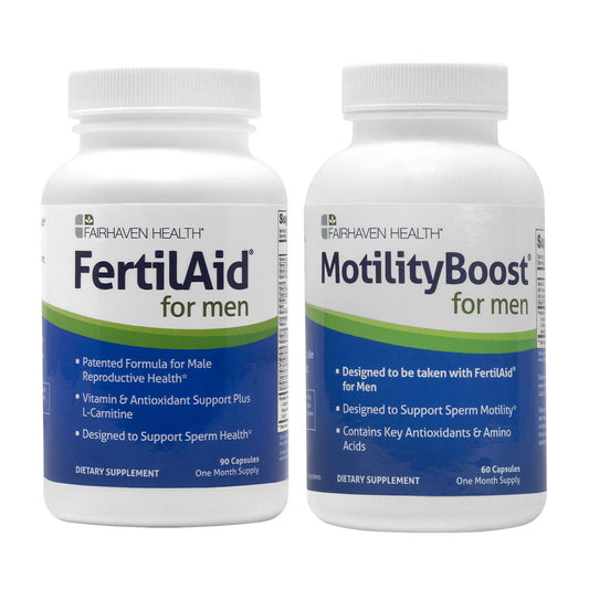 Combo FertilAid y MotilityBoost para fertilidad masculina