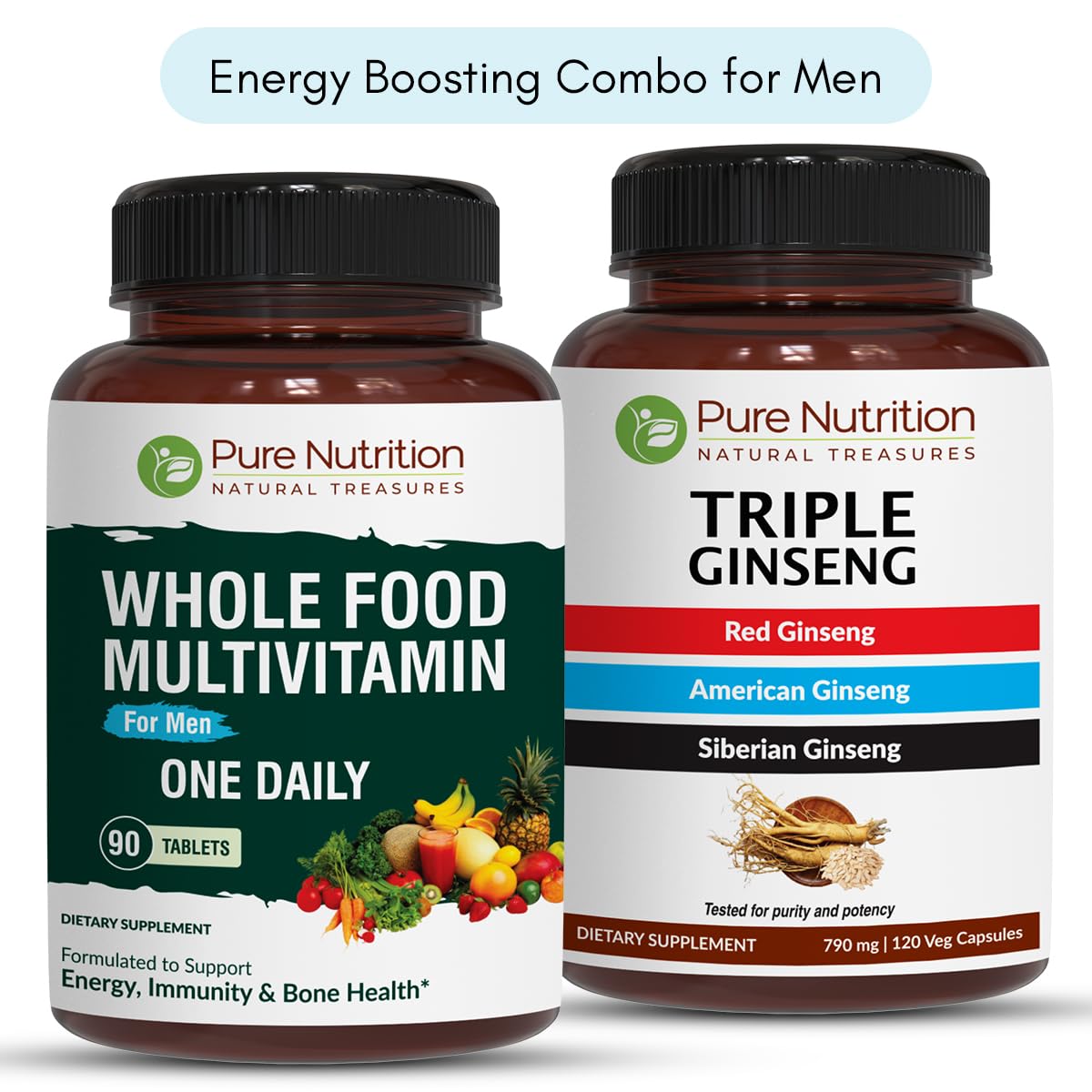 combo de multivitamínico y ginseng Pure Nutrition