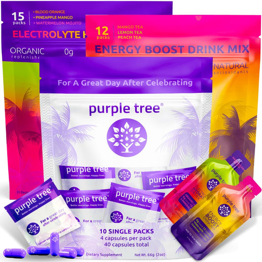 Combo Purple Tree 3x1: pastillas, hidratación, energía