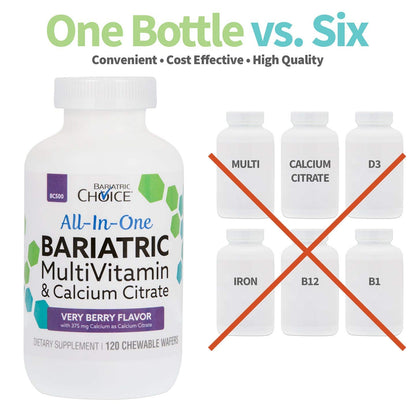 Comparación de un botella vs seis de Bariatric Choice